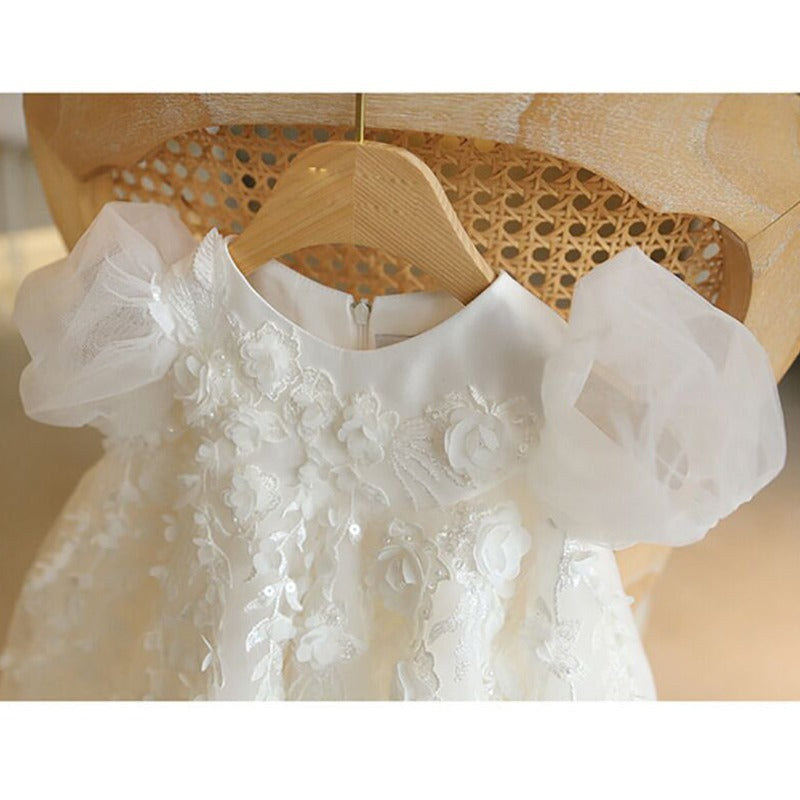 Robe de baptême d'été blanche pour bébé fille, robe de princesse pour fête d'anniversaire pour tout-petits