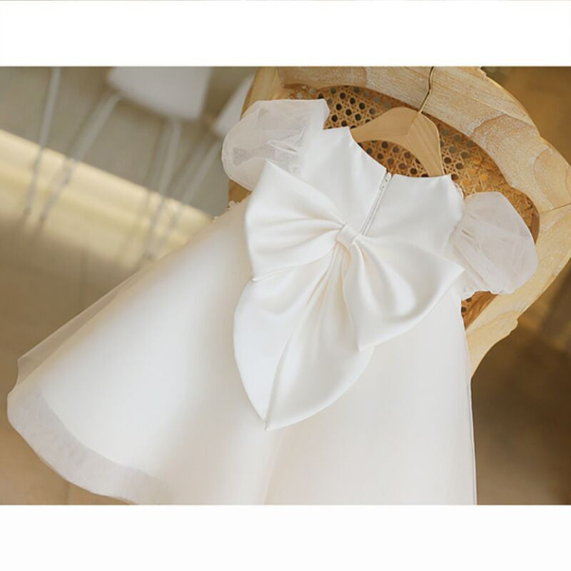 Robe de baptême d'été blanche pour bébé fille, robe de princesse pour fête d'anniversaire pour tout-petits