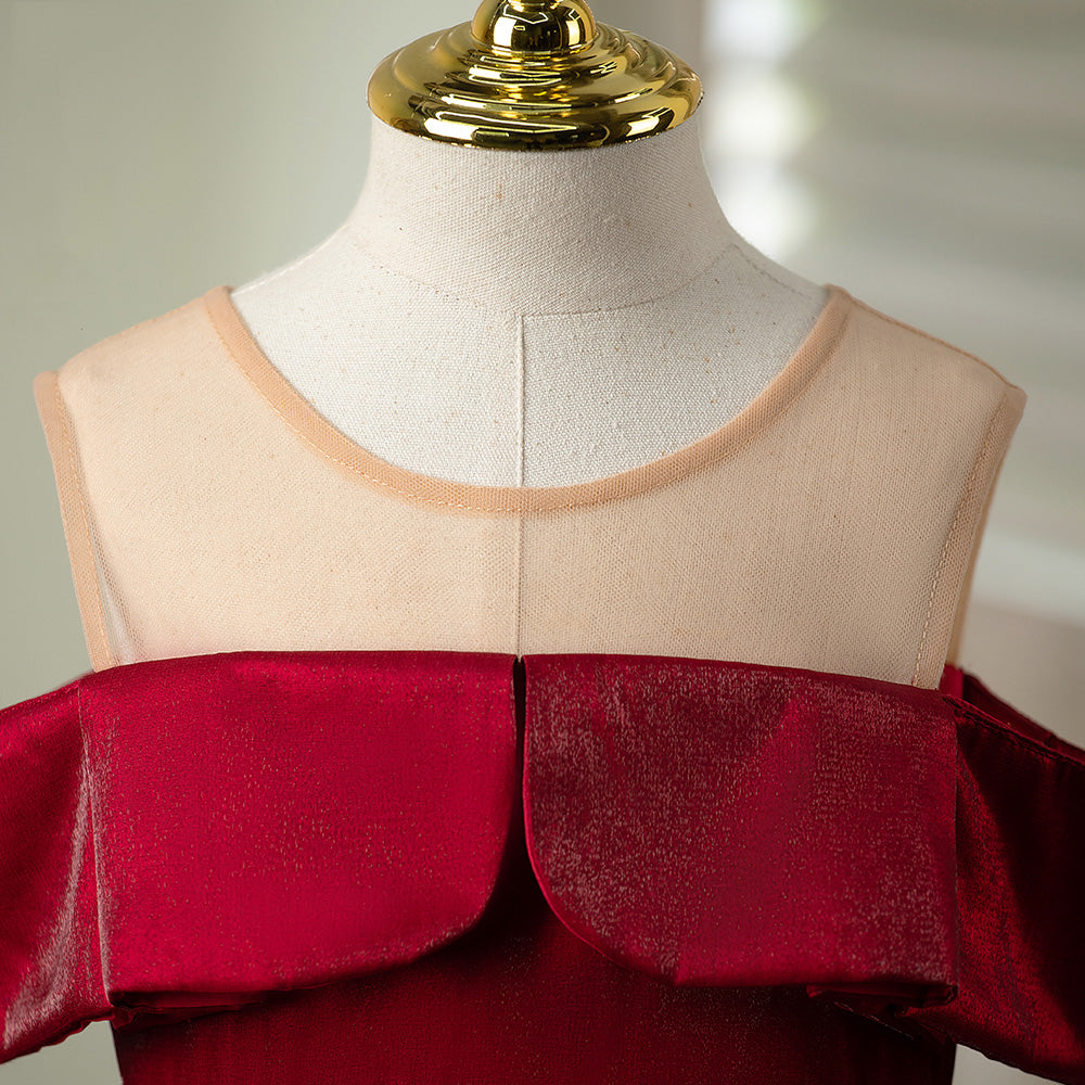 Robe de Noël pour fille, Robes de bal pour tout-petits, Robe de cérémonie rouge bouffante pour bébé fille, première communion, fête d'anniversaire