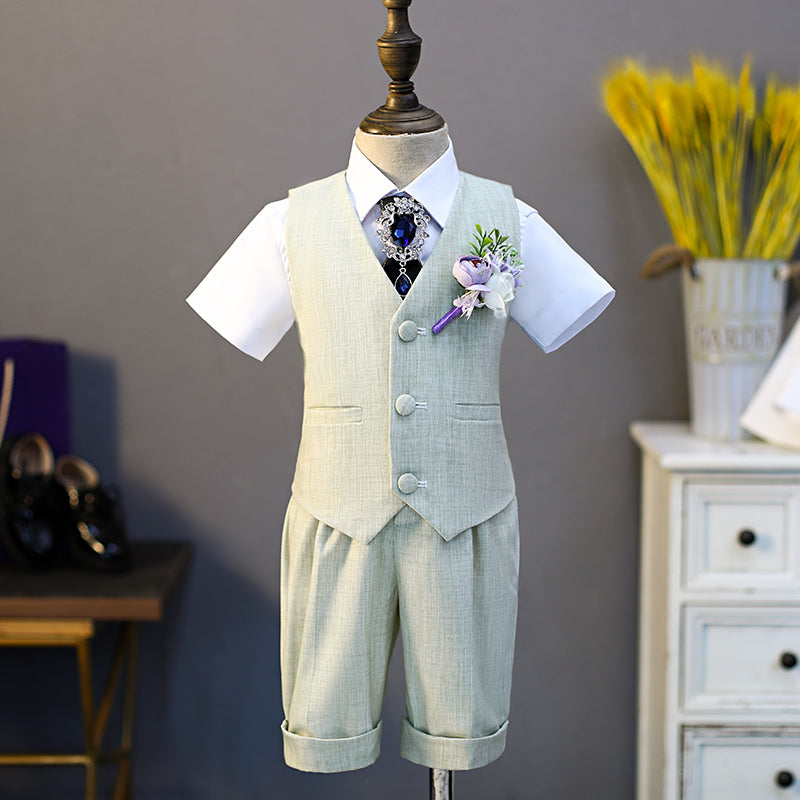 Ensemble costume gilet bébé pour mariage d'été ou anniversaire