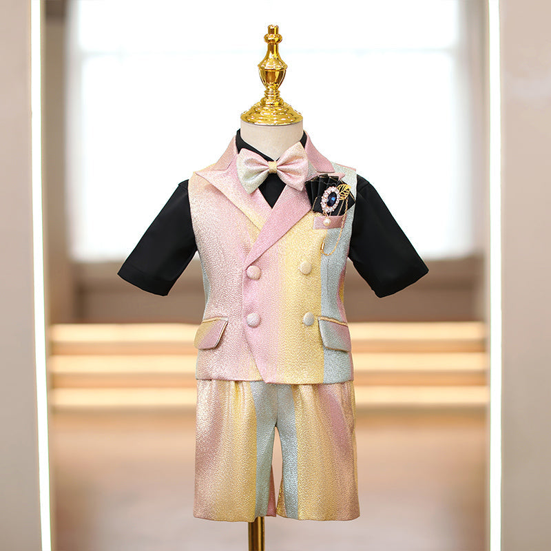 Ensemble de costume formel multicolore d'été pour anniversaire d'enfant garçon