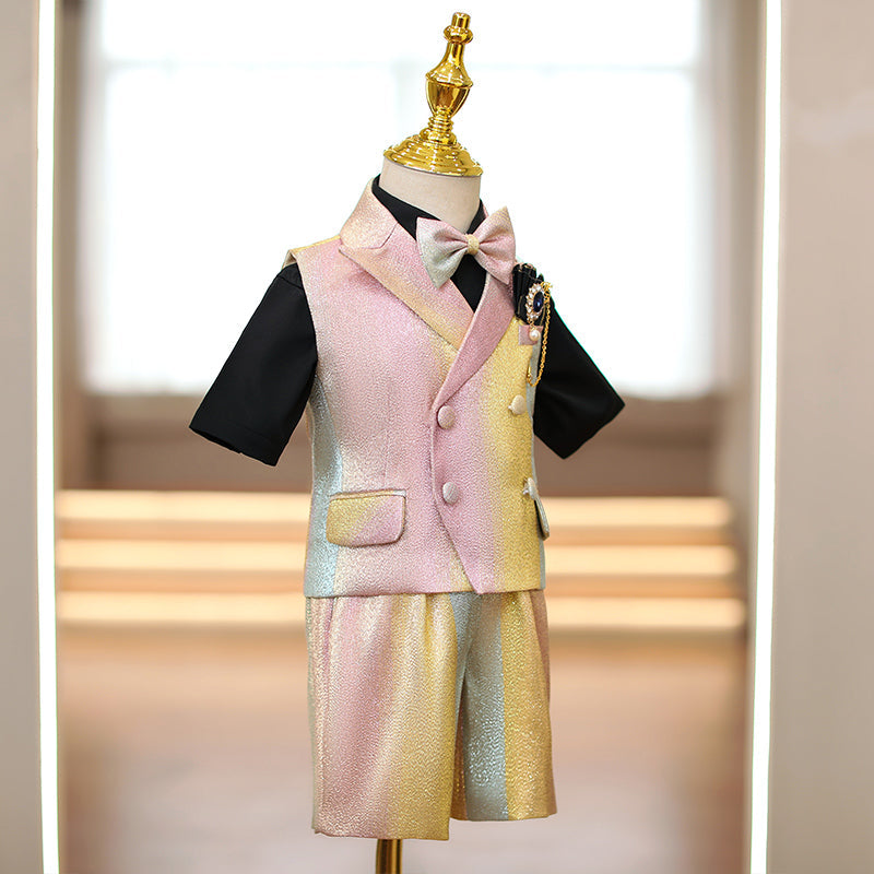Ensemble de costume formel multicolore d'été pour anniversaire d'enfant garçon