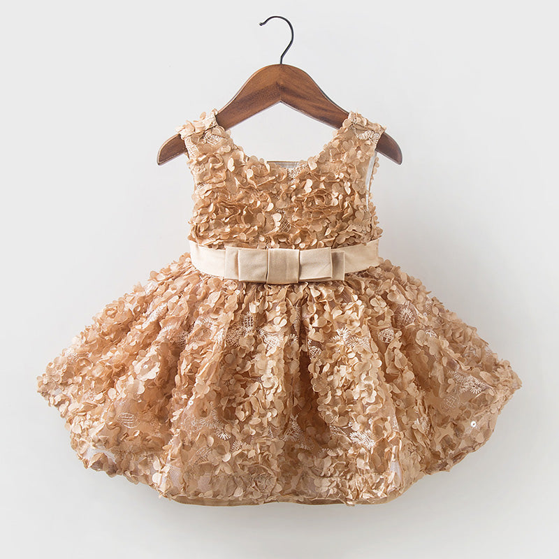 Robes de soirée fille bébé, Robe de Pâques, Robes confortables en maille pour filles, Robe de bal pour tout-petits