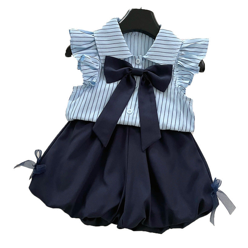 Ensemble deux pièces preppy d'été pour filles