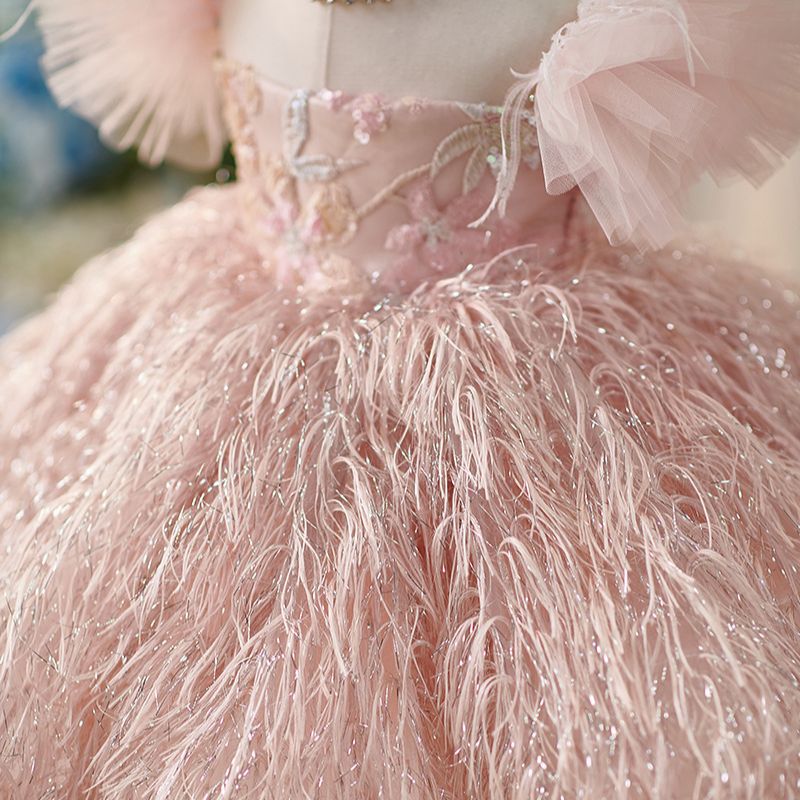 Robe de soirée luxueuse et bouffante pour bébé fille, robe de princesse moelleuse pour concours