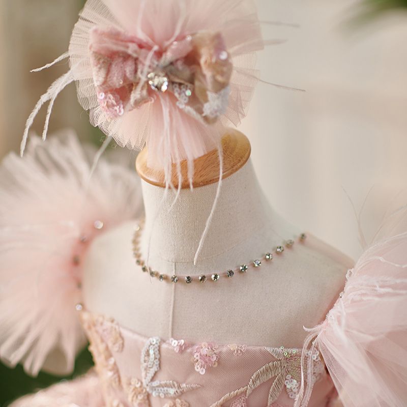 Robe de soirée luxueuse et bouffante pour bébé fille, robe de princesse moelleuse pour concours