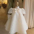 Jolie robe de baptême en dentelle pour bébé fille, robe de princesse de concours d'anniversaire pour tout-petit