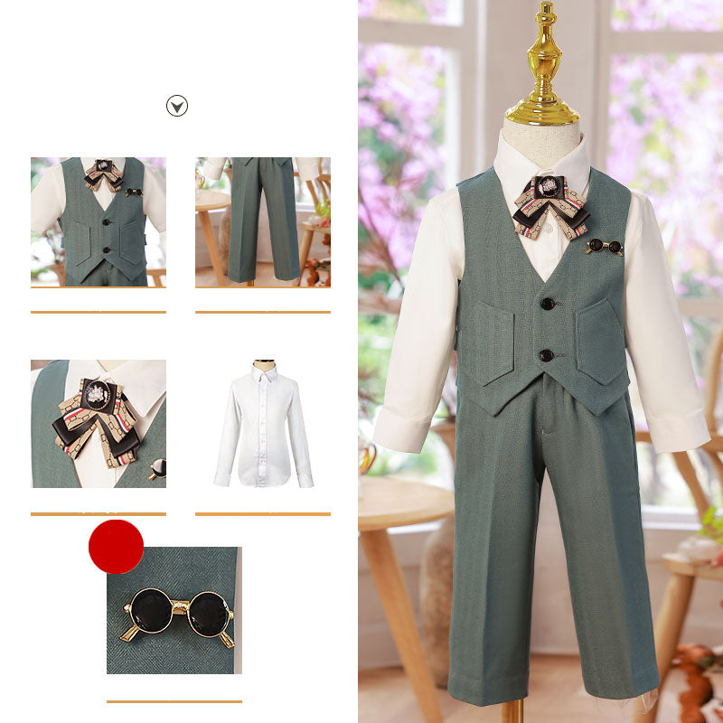Costume d'été garçon, mariage, anniversaire, fête, gilet, costume
