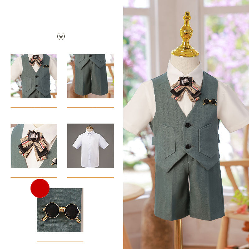 Costume d'été garçon, mariage, anniversaire, fête, gilet, costume