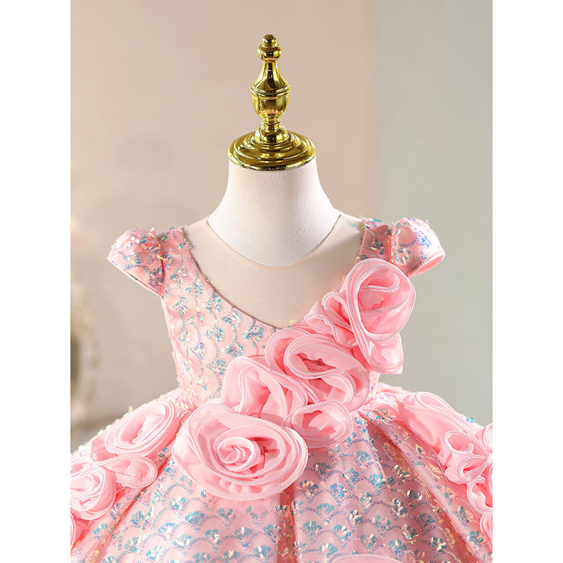Robes roses demoiselle d'honneur Robes bébé fille Robes de soirée fille