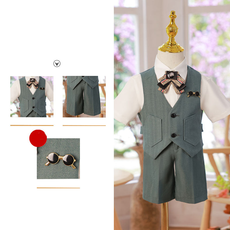 Costume d'été garçon, mariage, anniversaire, fête, gilet, costume
