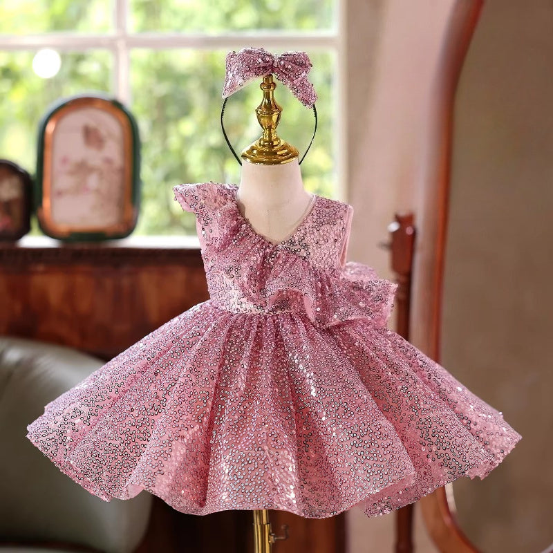 Robes de demoiselle d'honneur Robes de soirée pour filles Robes à paillettes pour filles