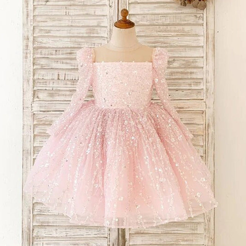 Élégante robe de première communion pour bébé fille, robe de princesse pour concours de beauté de tout-petits