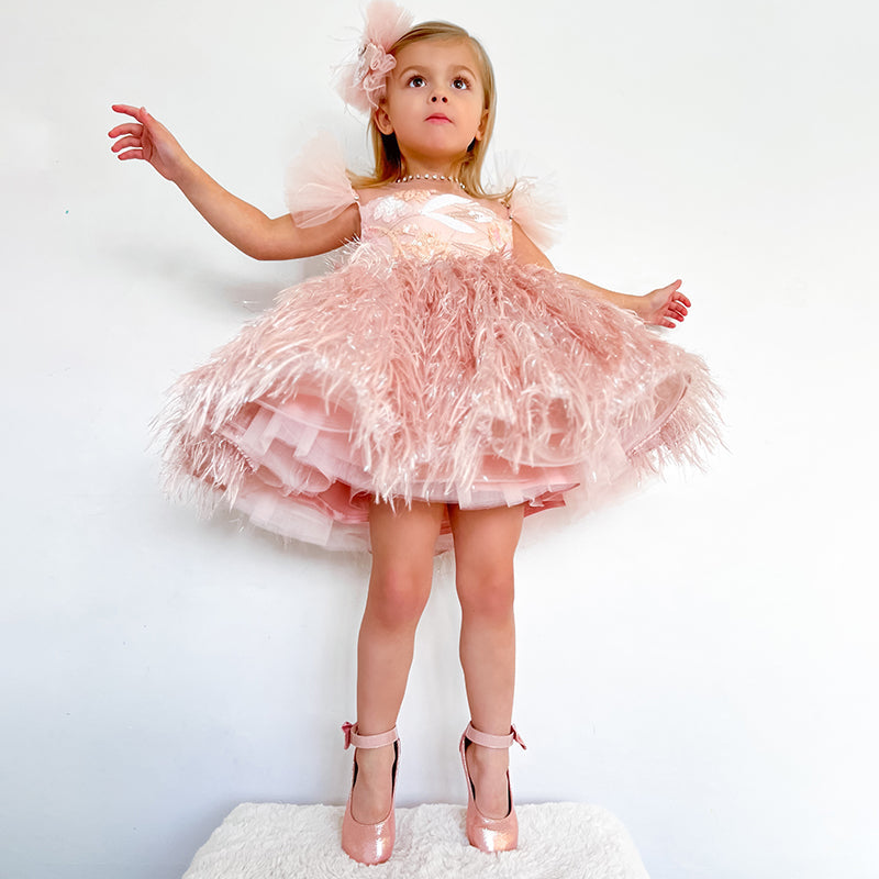 Robe de soirée luxueuse et bouffante pour bébé fille, robe de princesse moelleuse pour concours