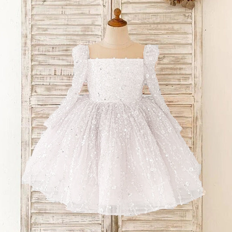 Élégante robe de première communion pour bébé fille, robe de princesse pour concours de beauté de tout-petits